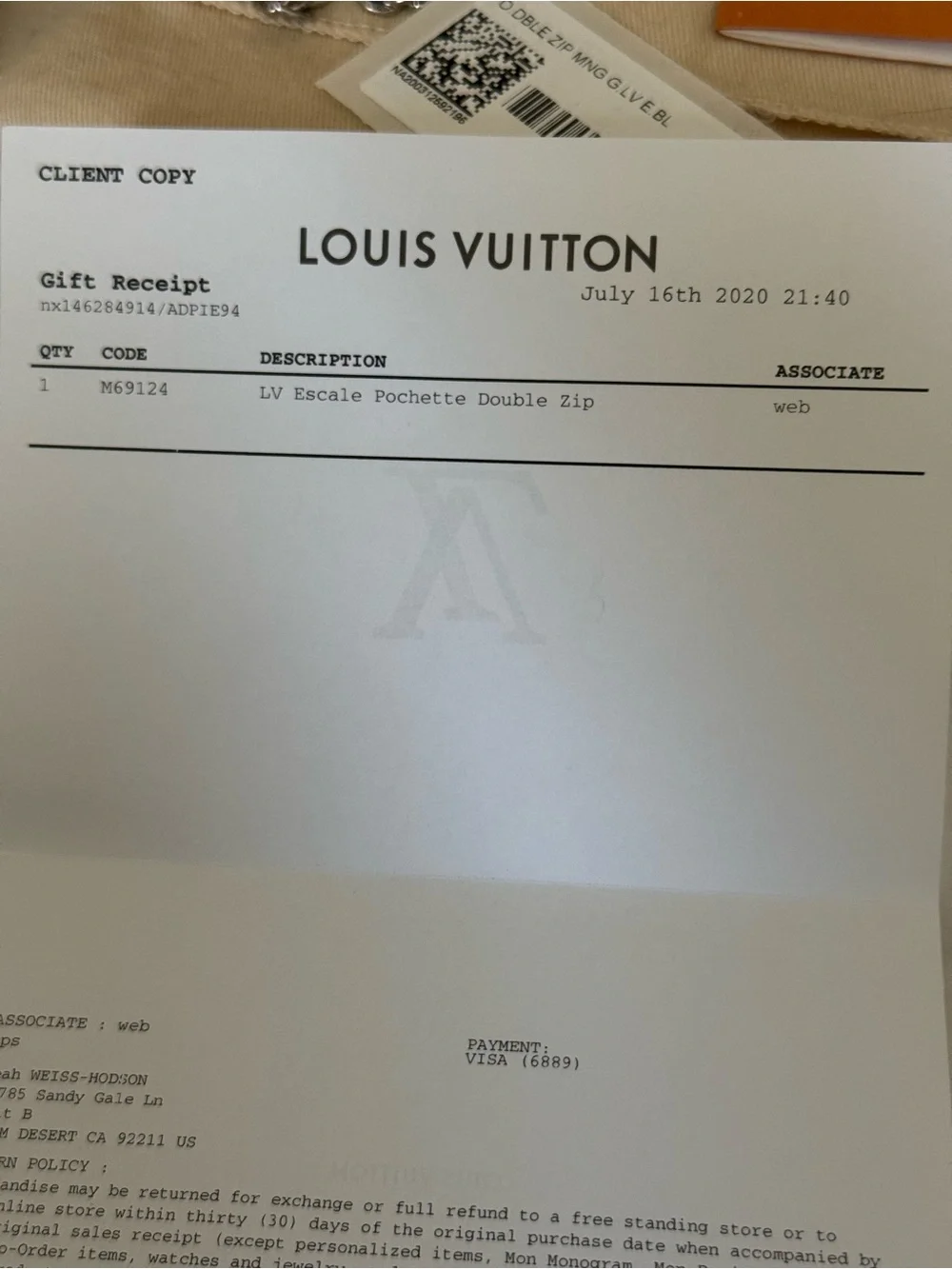 Louis Vuitton Blue & White Escale LV Monogram Double Zip Pochette